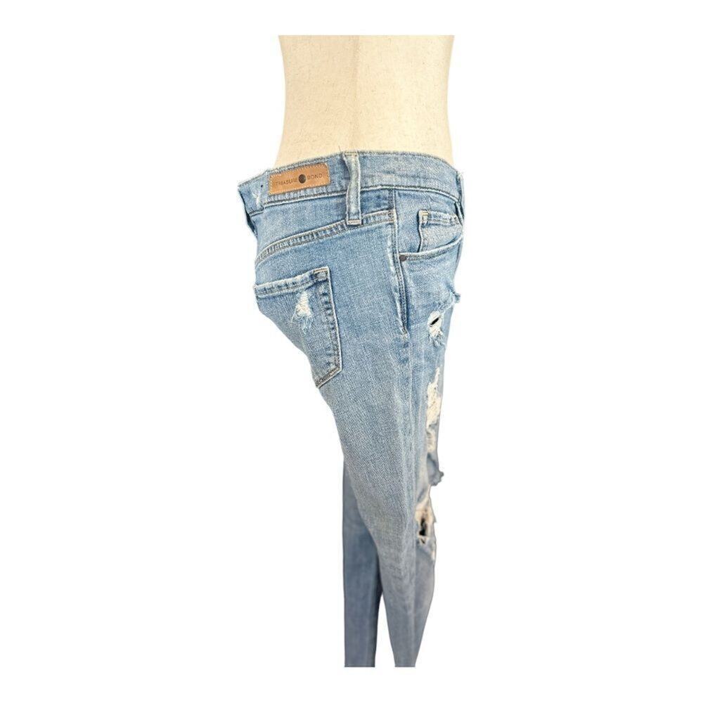 Treasure & Bond - Boyfriend Fit Ripped Faded Denim Jeans - Size 27 - Picture 8 of 15
